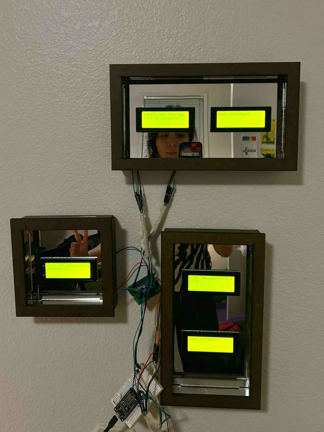 3 demo boxes on wall