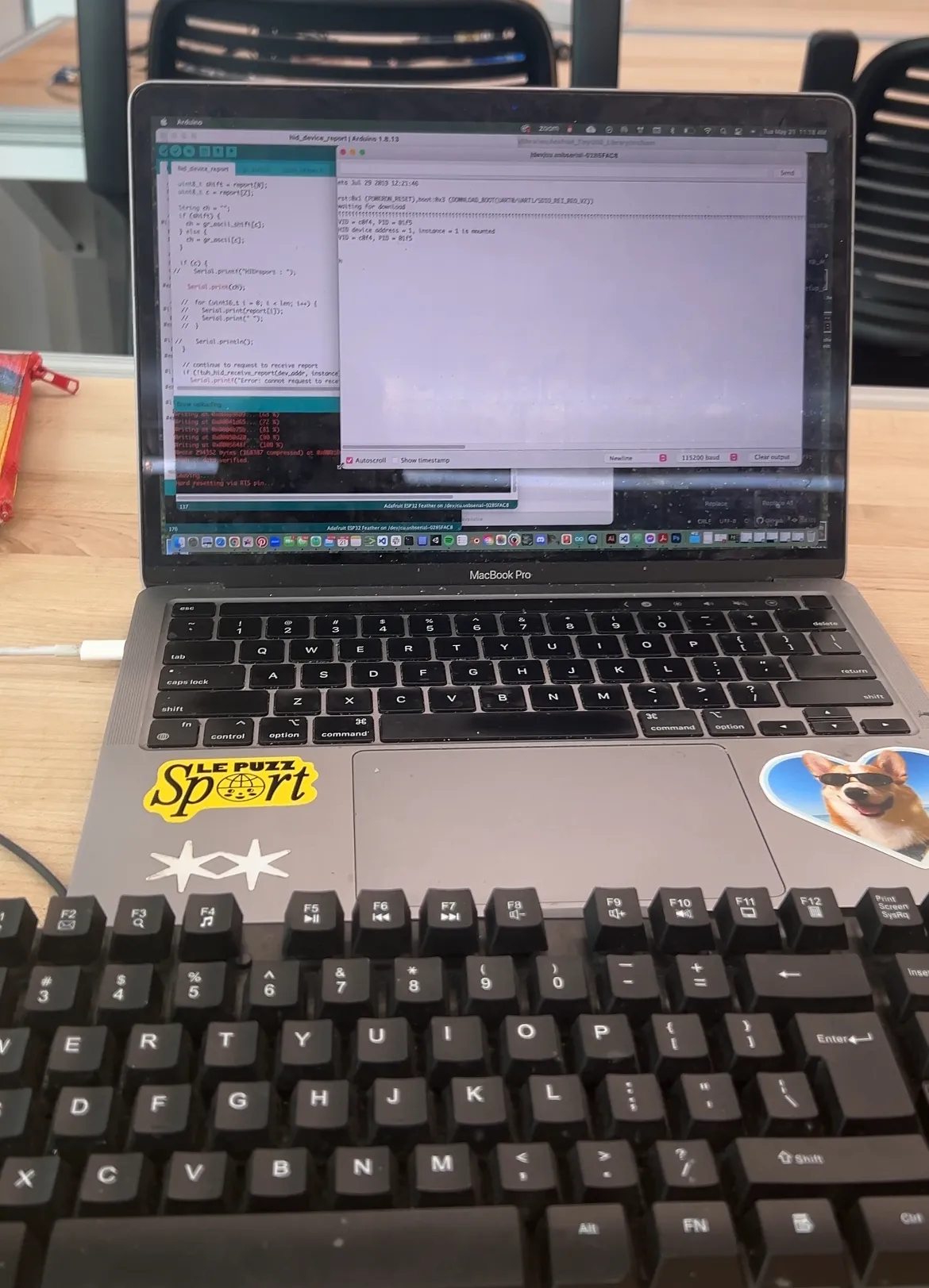 keyboard connected to Arduino and laptop