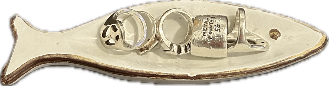 bought in italy in summer 2019 on my first solo trip celebrating high school graduation, holds some silver rings i made in college